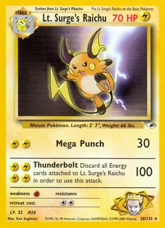 Lt. Surge's Raichu Holo 28