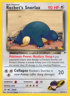 Rocket's Snorlax Holo 33
