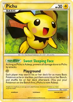 Pichu, HeartGold SoulSilver #28 Pokémon card