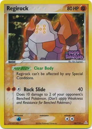 Regirock Reverse Holo, Holon Phantoms #28 Pokémon card