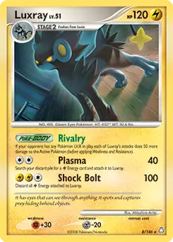 Luxray Holo, Legends Awakened #8 Pokémon card