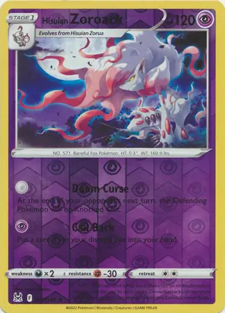 Hisuian Zoroark Reverse Holo