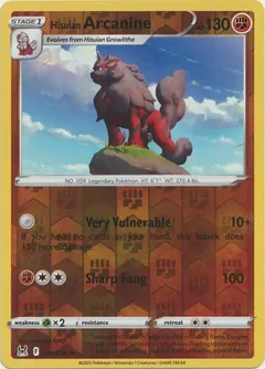 Hisuian Arcanine Reverse Holo 084