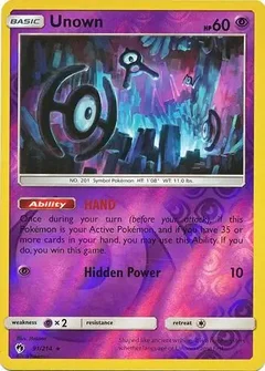 Unown Reverse Holo 91
