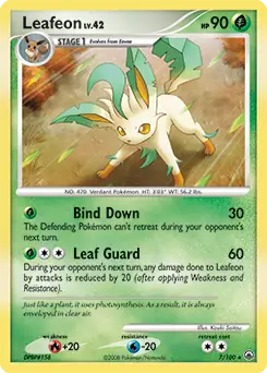 Leafeon Holo, Majestic Dawn #7 Pokémon card