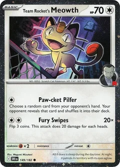 Team Rocket's Meowth Cosmos Holo 149