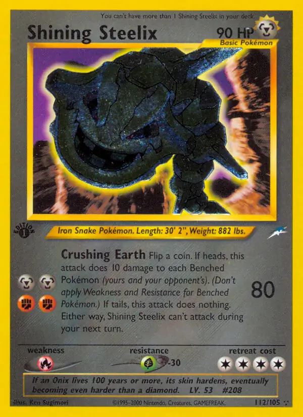 Shining Steelix, Neo Destiny 1st Edition #112 Pokémon card