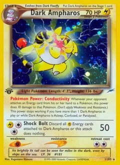 Dark Ampharos Holo 1