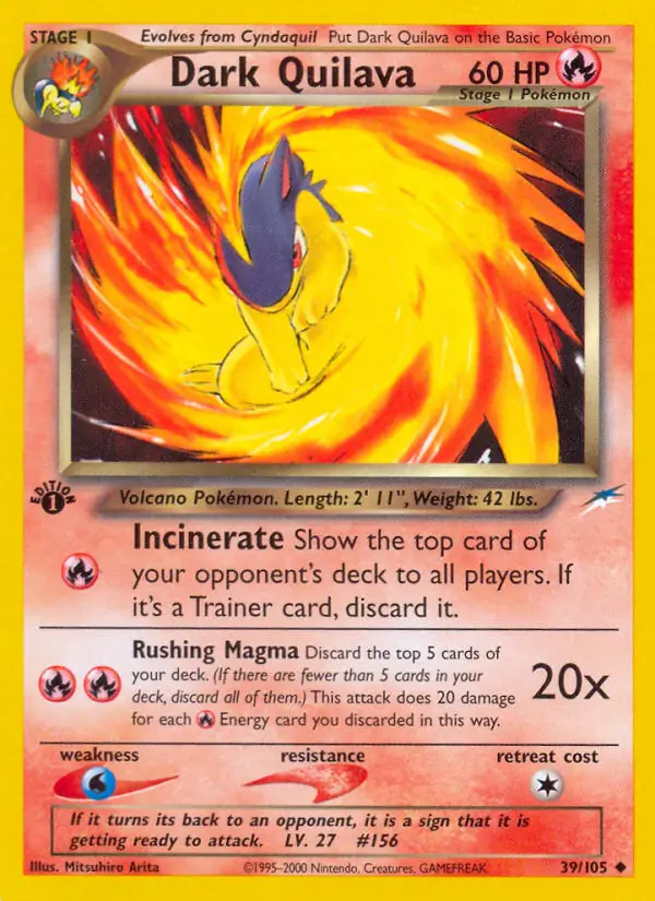 Dark Quilava, Neo Destiny 1st Edition #39 Pokémon card
