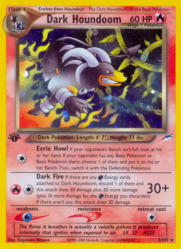 PokeDATA - Check current Pokemon card values for Dark Houndoom Holo 7!