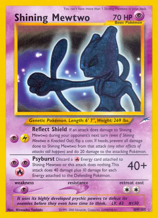 Shining Mewtwo Secret, Neo Destiny #109 Pokémon card