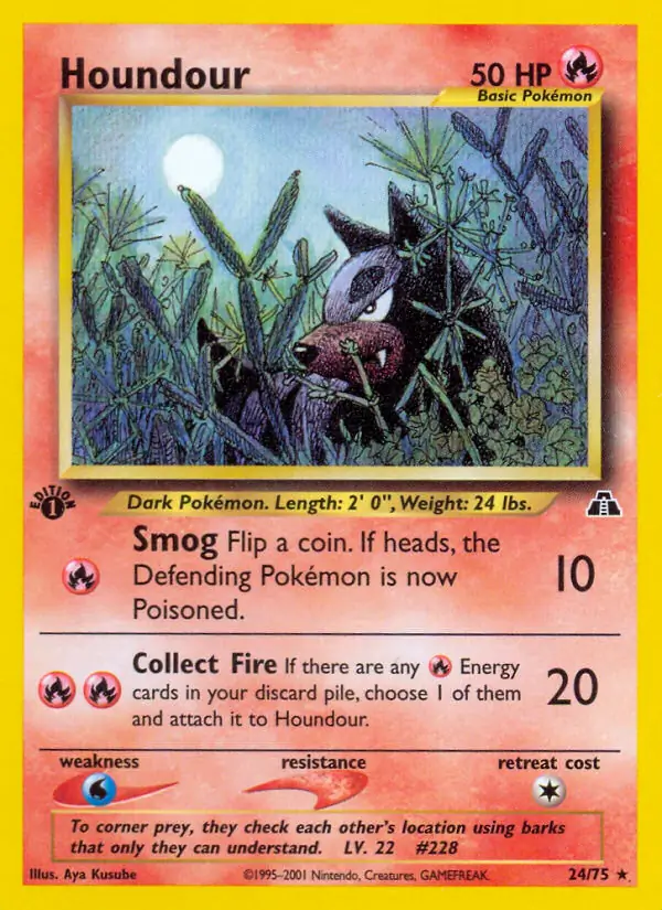 Houndour, Neo Discovery 1st Edition #24 Pokémon card