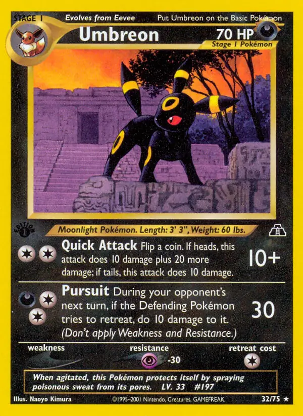 Umbreon, Neo Discovery 1st Edition #32 Pokémon card