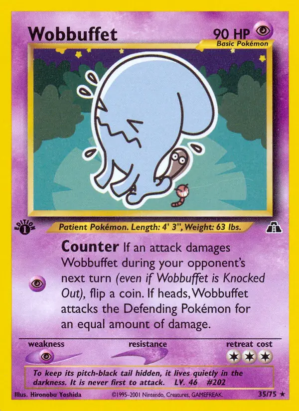 Wobbuffet, Neo Discovery 1st Edition #35 Pokémon card