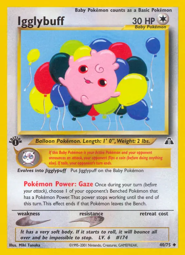 Igglybuff, Neo Discovery 1st Edition #40 Pokémon card