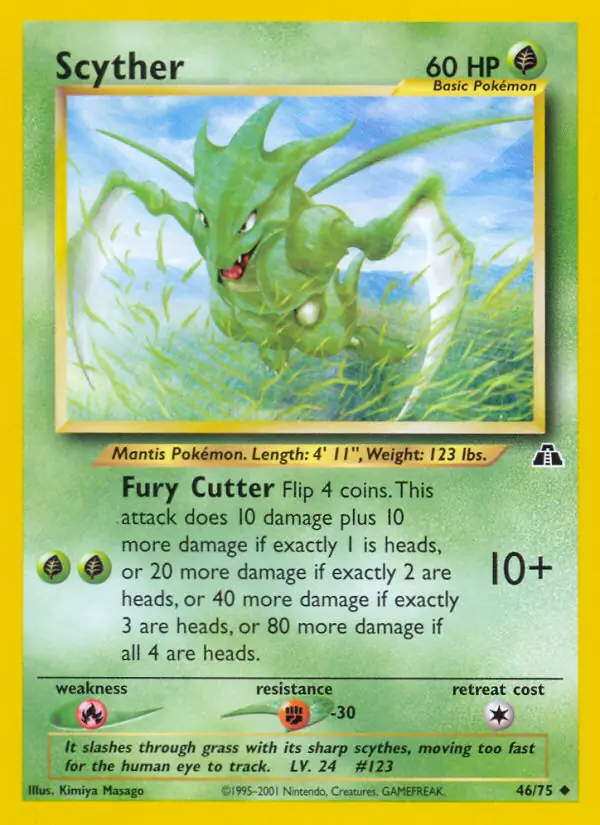 Scyther, Neo Discovery #46 Pokémon card