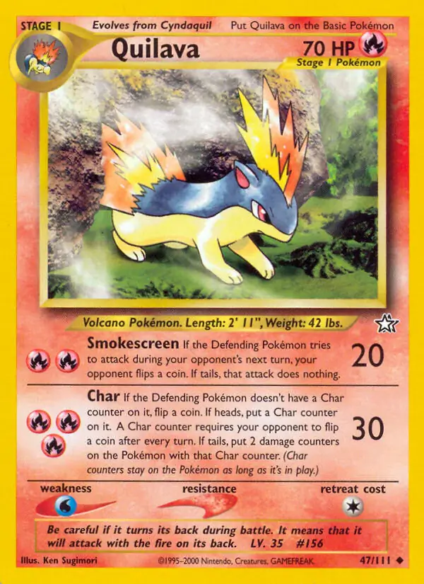 Quilava, Neo Genesis #47 Pokémon card