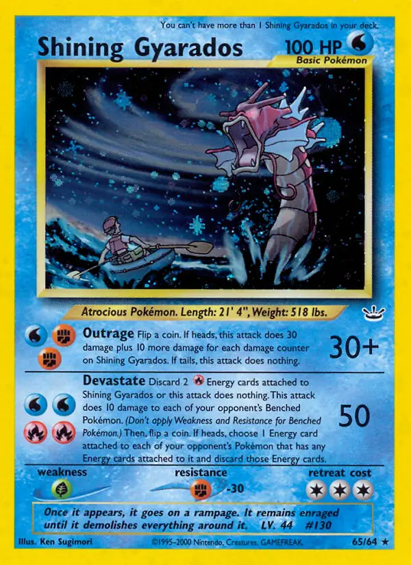 shining gyarados pokemon card Shining Gyarados (65/64) (PSA 7 Near Mint)