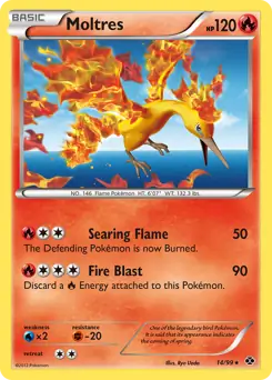 Moltres Holo, Next Destinies #14 Pokémon card