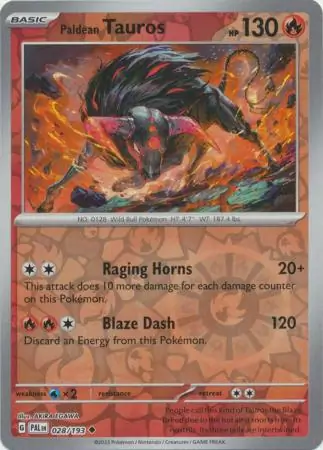 Paldean Tauros Reverse Holo