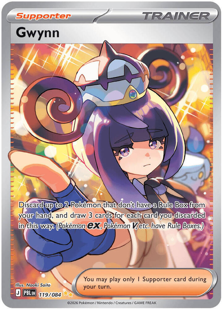 Gwynn kaart uit Pokémon Pitch Black