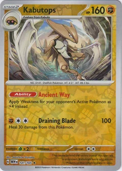 Kabutops Reverse Holo 141