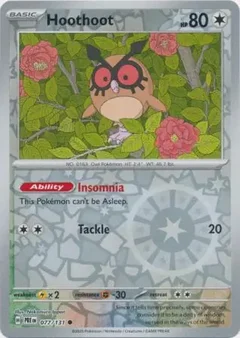Hoothoot Reverse Holo 077