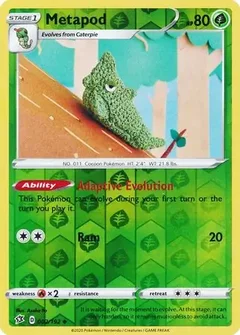 Metapod Reverse Holo 002