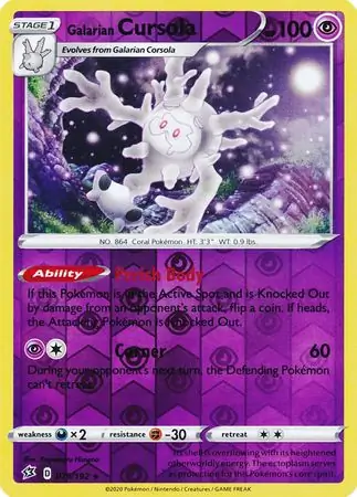 Galarian Cursola Reverse Holo