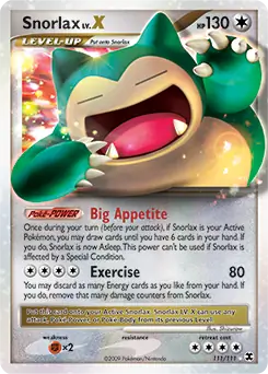 Snorlax Lv.X, Rising Rivals #111 Pokémon card