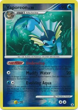 Vaporeon Reverse Holo from Rising Rivals - Pokemon Card