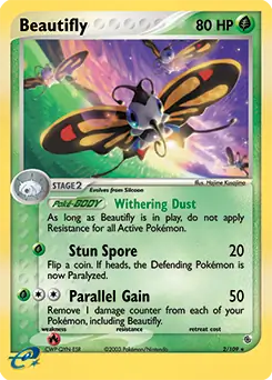 Beautifly Holo, Ruby and Sapphire #2 Pokémon card