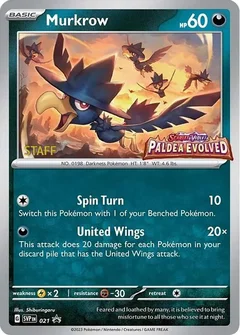 Murkrow Staff Prerelease 021