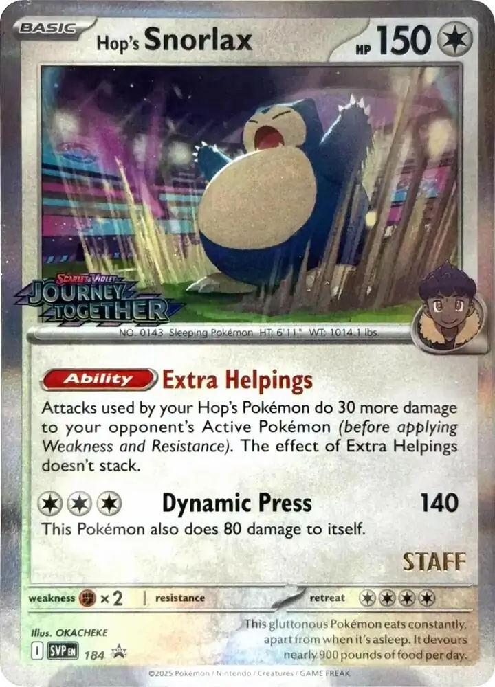 Hop's Snorlax Staff Prerelease