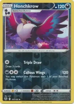 Honchkrow Reverse Holo 107
