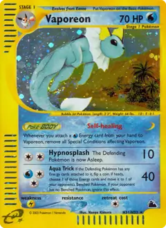 vaporeon holographic pokemon card value Amazon.com: Pokemon Vaporeon Holo Foil #12/64 Jungle Set : Toys & Games main image 1