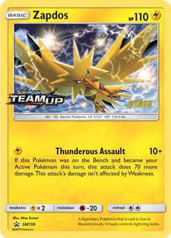 Zapdos Prerelease Staff