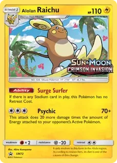 Alolan Raichu Prerelease SM72