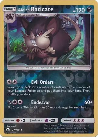 Alolan Raticate Reverse Holo