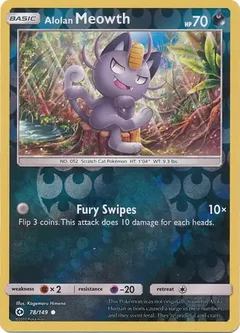 Alolan Meowth Reverse Holo 78