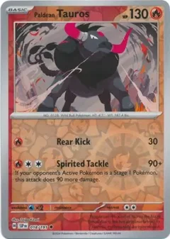 Paldean Tauros Reverse Holo 018