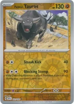 Paldean Tauros Reverse Holo 101