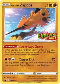 Galarian Zapdos Prerelease SWSH124