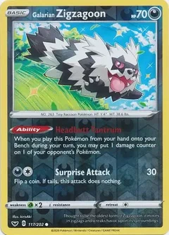 Galarian Zigzagoon Reverse Holo 117