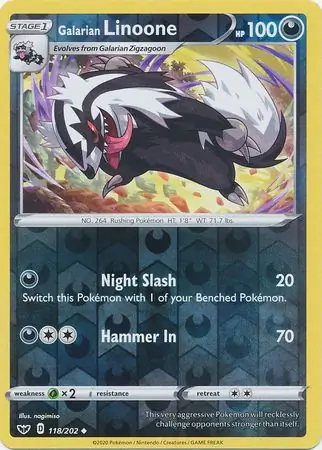Galarian Linoone Reverse Holo