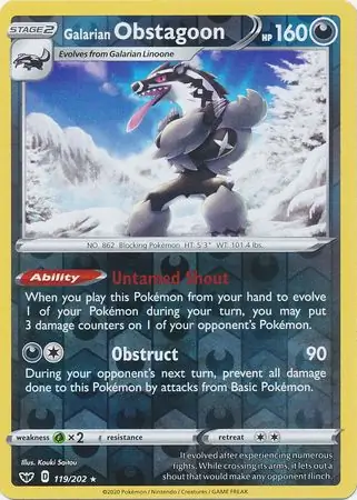 Galarian Obstagoon Reverse Holo