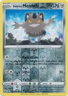 Galarian Meowth Reverse Holo 127