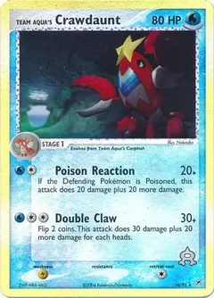Team Aqua's Crawdaunt Reverse Holo 14