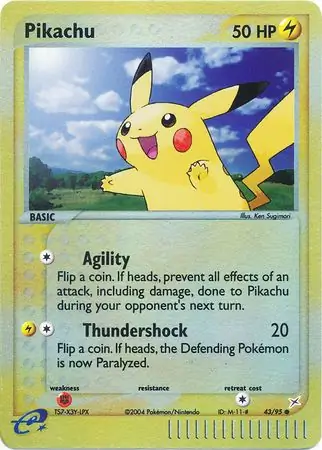Pikachu Reverse Holo, Team Magma vs Team Aqua #43 Pokémon card