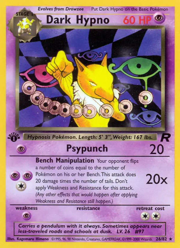 Dark Hypno, Team Rocket 1st Edition #26 Pokémon card